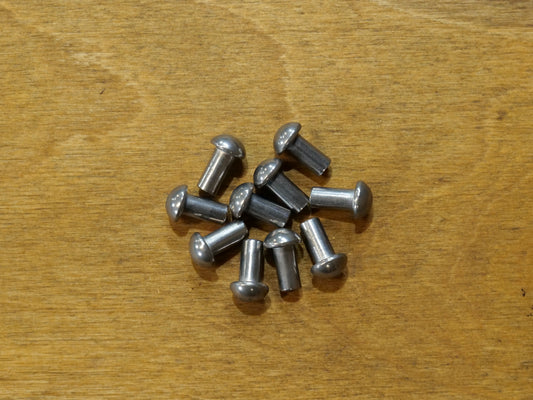 Ten 1/4" x 1/2" Round Button Head Rivets (Stainless Steel)