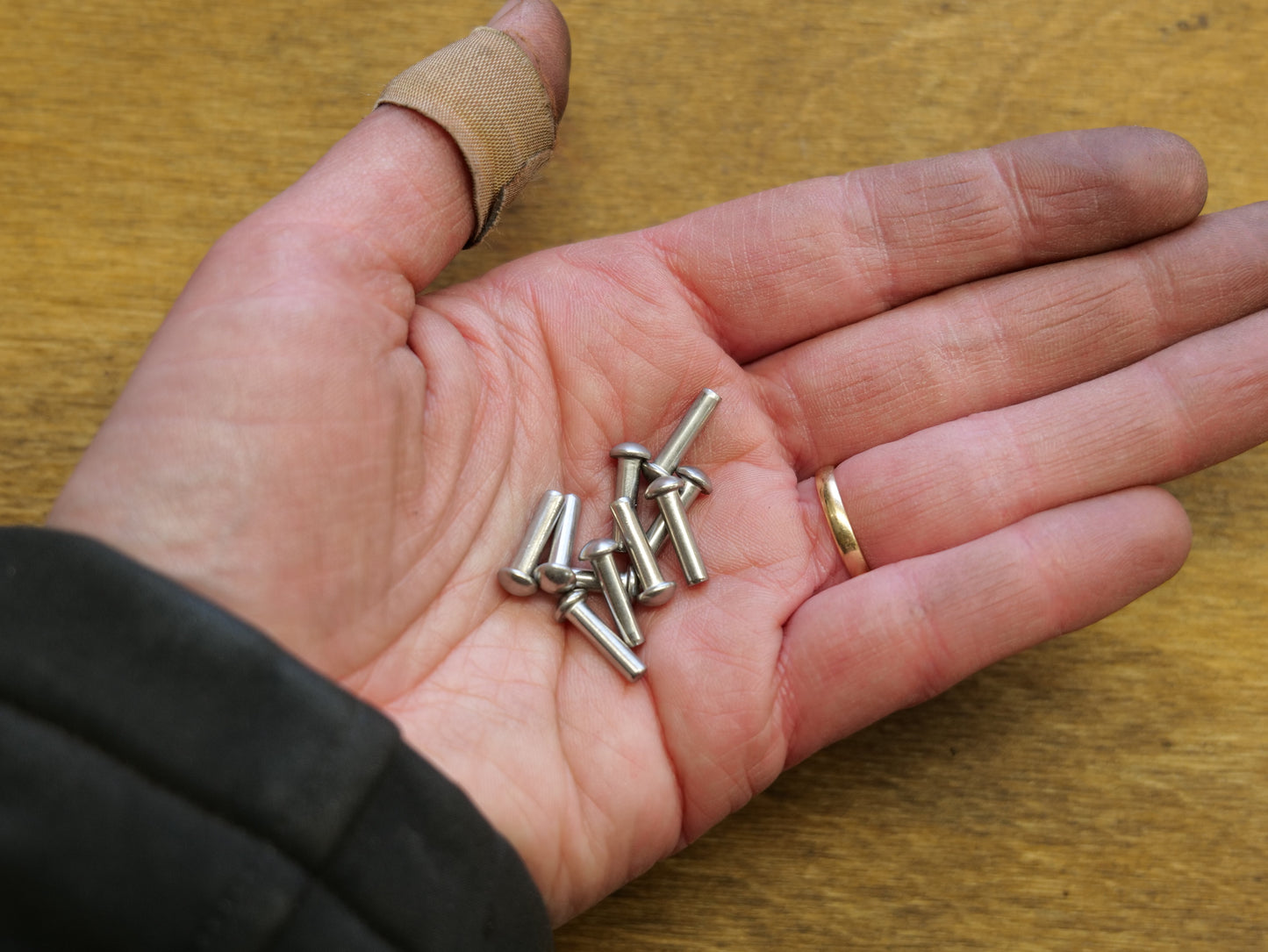 Ten 1/8" x 1/2" Round Button Head Rivets (Stainless Steel)