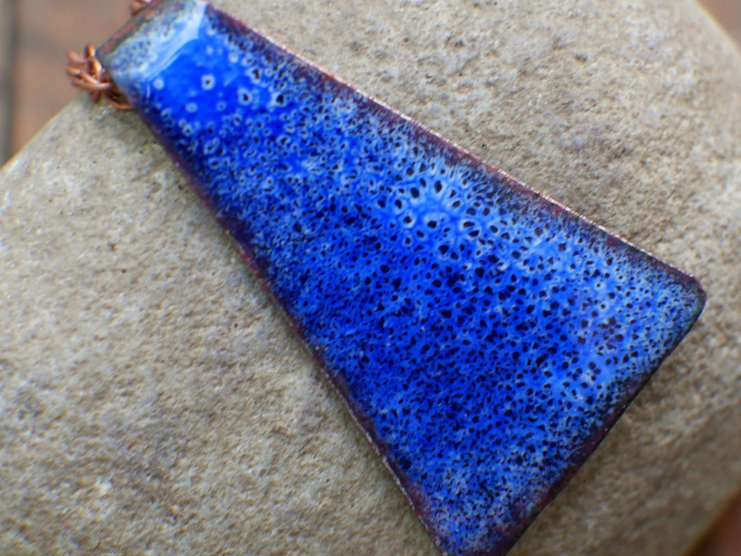 Ocean Necklace * Blue Glass Necklace * Copper Pendant* Nautical Jewelry * Surfer Jewelry * Gifts for Women * One of a Kind Enamel Pendant