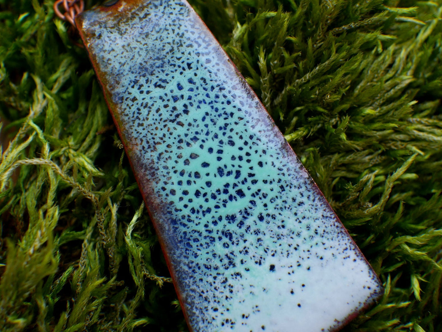 Surfer Jewelry * Nautical Jewelry * Ocean Necklace * One of a Kind Enamel Pendant * Blue Green Glass * Copper Pendant* Gifts for Women