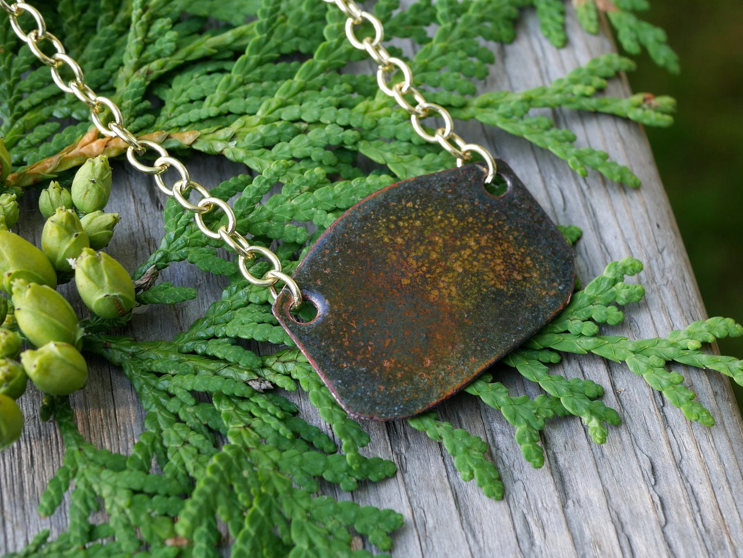 Black & Yellow Doodle Pendant *Copper Necklace * Enamel Jewelry * Sgraffito Jewelry *  Handmade Enamel Jewelry * Enameled Necklace *