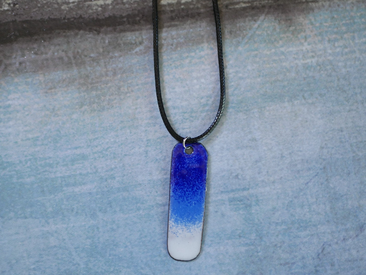 Ocean Necklace * Blue Aqua Glass * Copper Pendant* Nautical Jewelry * Surfer Jewelry * Gifts for Women * One of a Kind Enamel Pendant