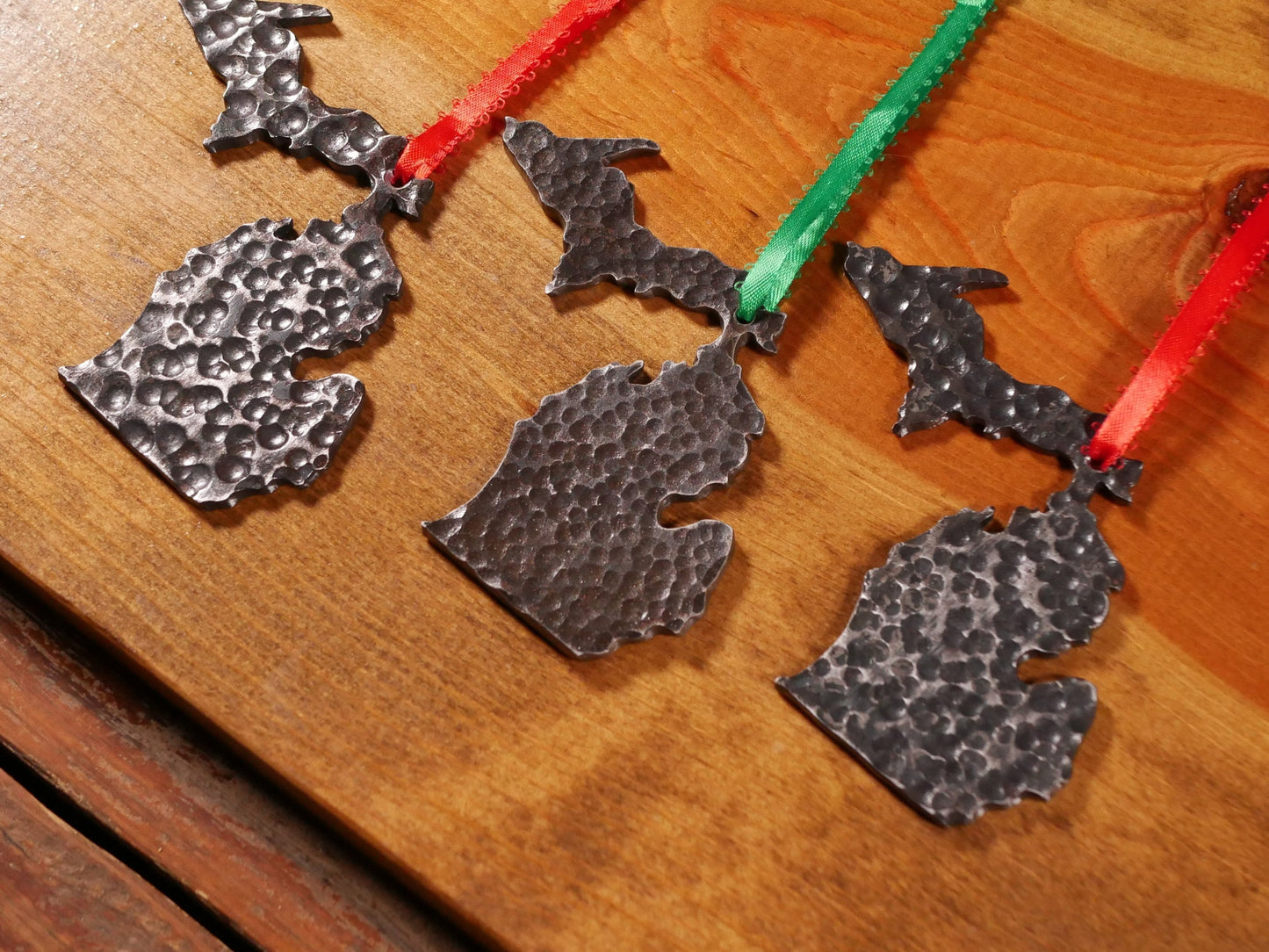 Hand Forged Michigan Ornament * Michigan Decor * Michigan Gifts * Michigan Christmas Ornament * Great Lakes Gifts * MI Ornament Gift