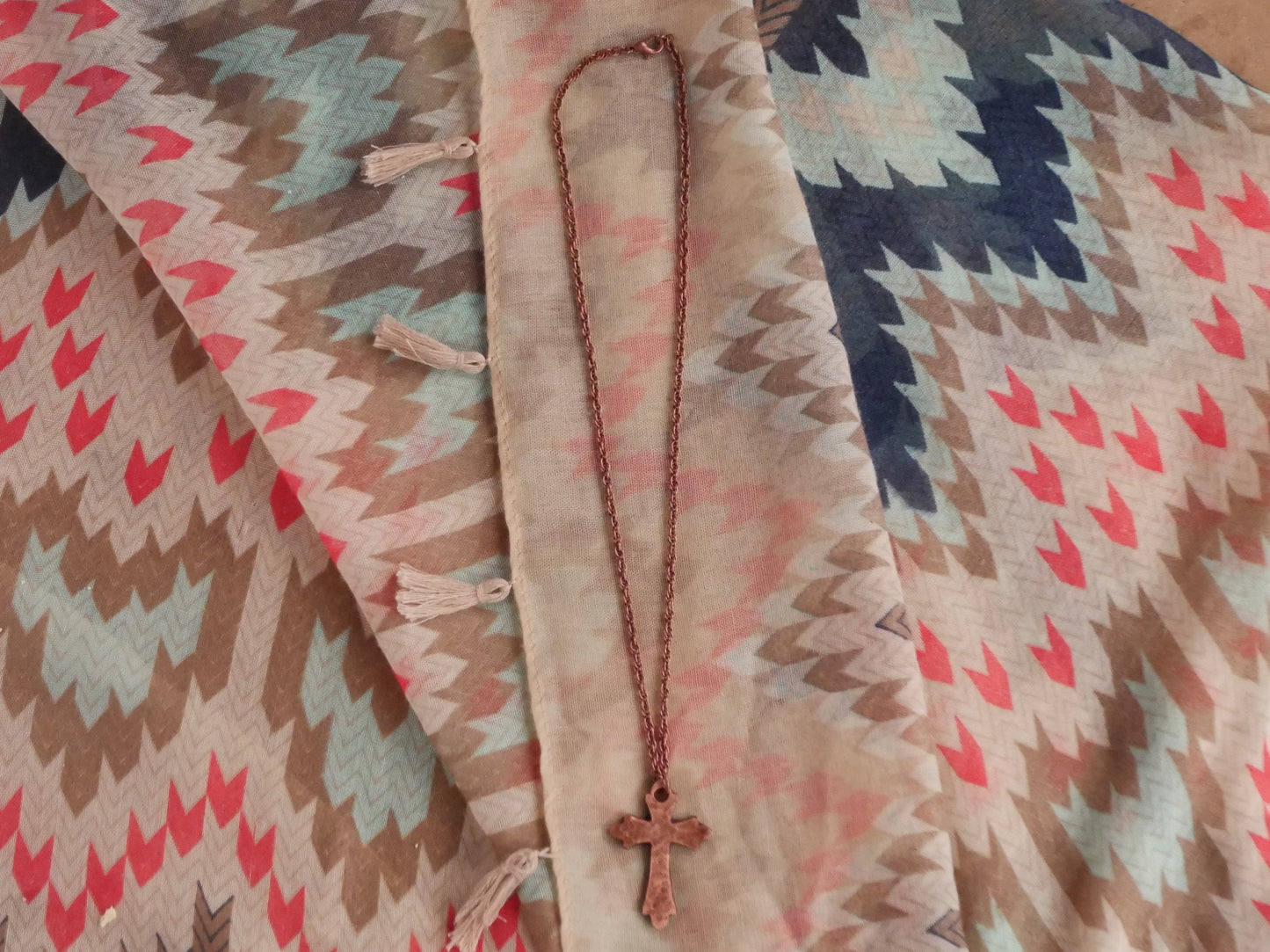 Hand Forged Copper Cross * Hammered Fancy Cross Pendant * Fancy Christian Gift Men Women * Forged Cross Necklace * Handmade Copper Necklace