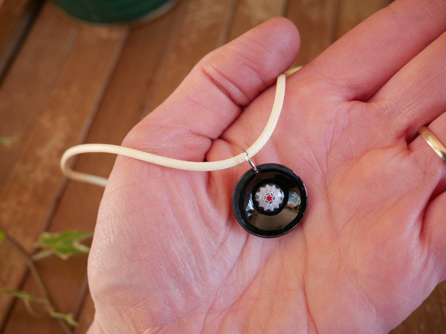 Enameled Domed Necklace * Necklace for Her * Jewelry for Women * Handmade Torch Fired Enamel Necklace * Circle Necklace * Colorful Necklace