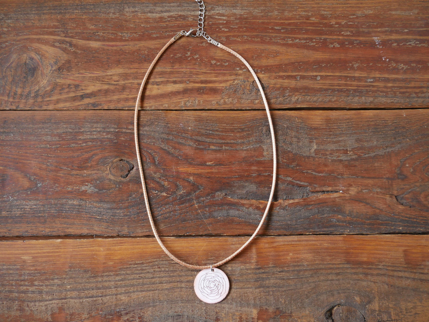 Rose Flower Pendant *Copper Necklace * Enamel Jewelry * Boho Jewelry * Handmade Enamel Jewelry * Necklace for Women * Enameled Necklace