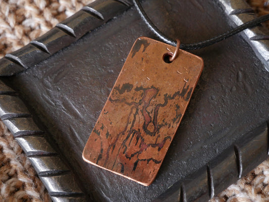 Copper Necklace Pendant * Copper 7th Anniversary Gift *  Hand Forged Necklace Pendant * 7 Year Anniversary Gift for Him* Hammered Copper
