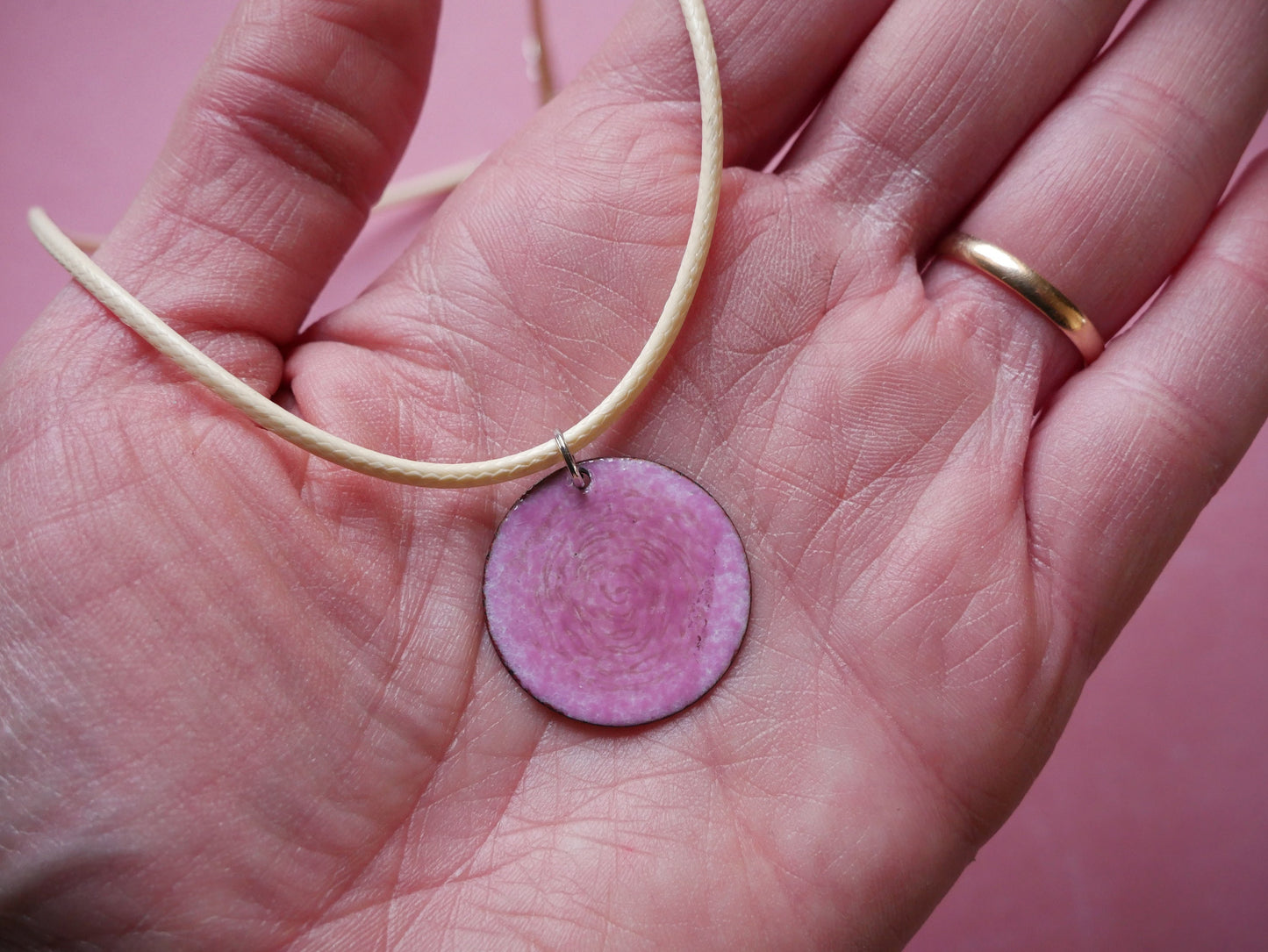 Rose Flower Pendant *Copper Necklace * Enamel Jewelry * Boho Jewelry * Handmade Enamel Jewelry * Necklace for Women * Enameled Necklace