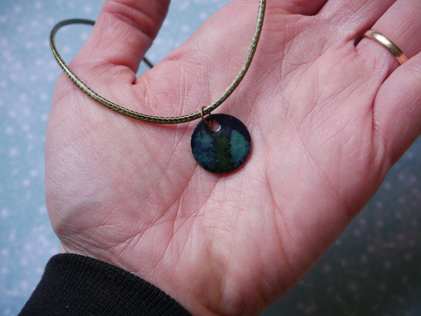 Pine Trees Earthy Pendant *Copper Necklace * Enamel Jewelry * Boho Jewelry * Handmade Enamel Jewelry * Necklace for Men * Enameled Necklace