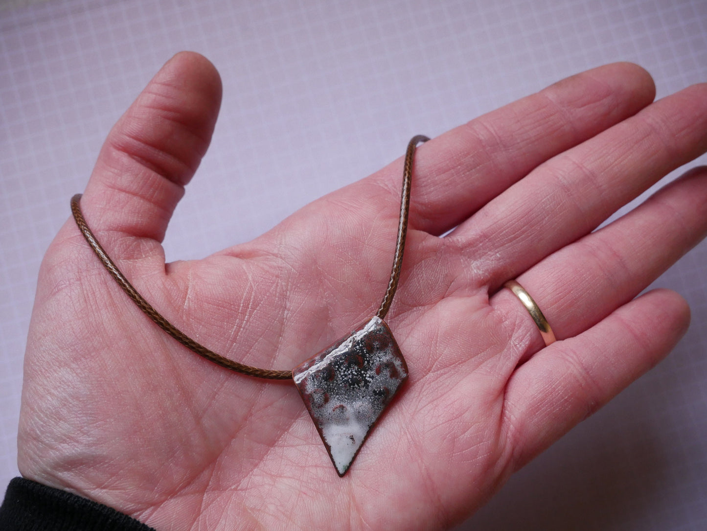 Burnt Grunge Necklace *Copper Necklace * Enamel Jewelry * Fire Jewelry * Brutalist Jewelry * Avante Garde Jewelry Pendant* Charred Necklace