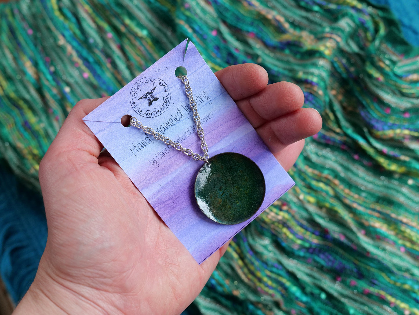 Deep Green Ocean Splash Necklace * Emerald Green * Copper Pendant* Nautical Jewelry * Surfer Jewelry *Gifts for Women One of a Kind Pendant