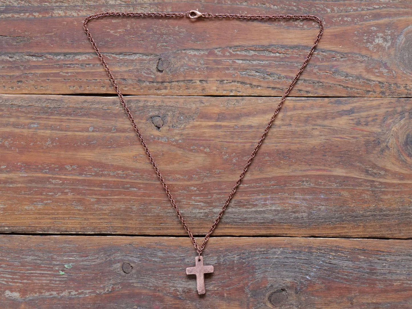 Hand Forged Copper Cross * Hammered Cross Pendant * Christian Gift for Men or Women * Forged Cross Necklace * Handmade Basic Copper Necklace