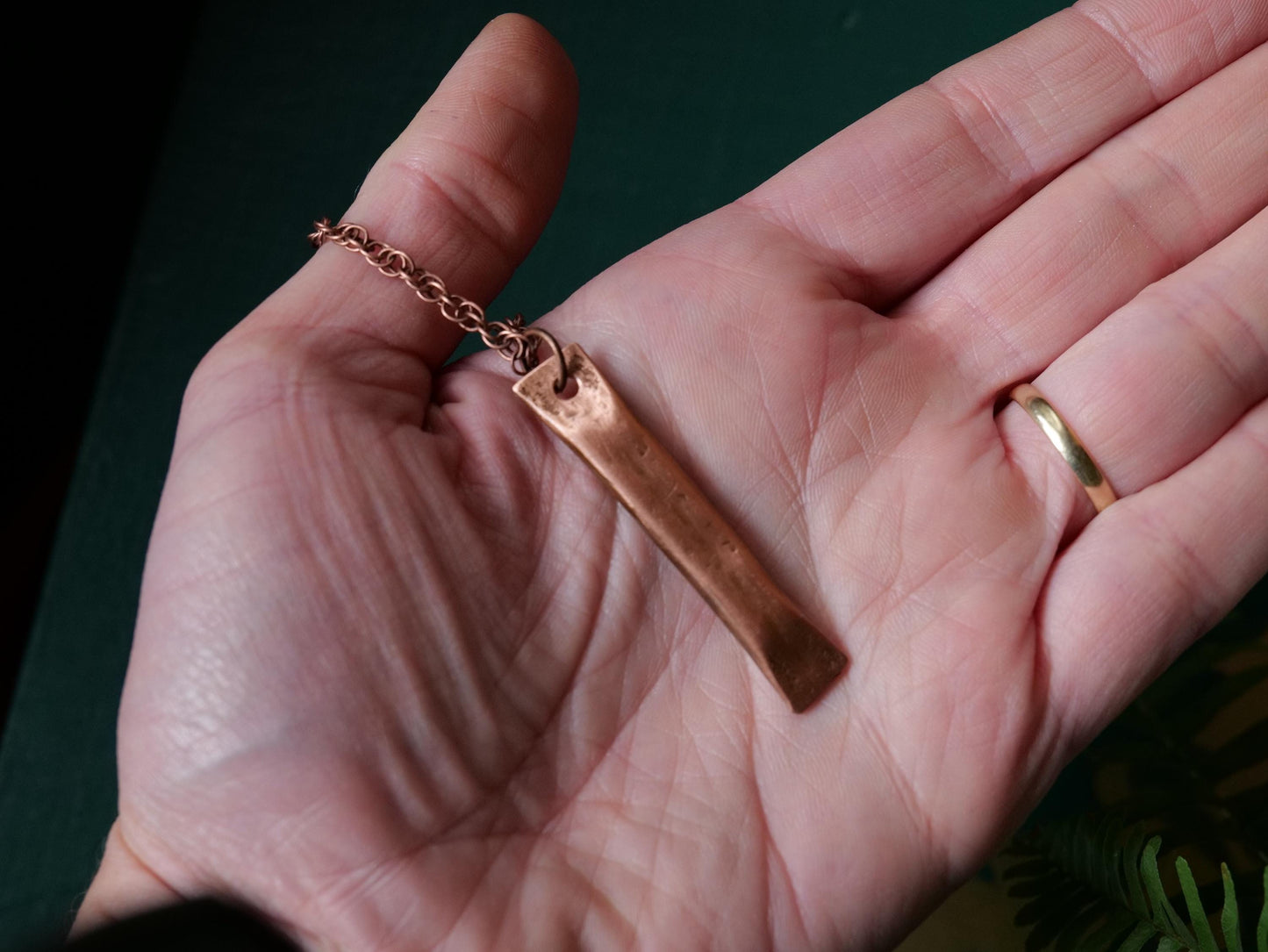 Hand Forged Copper Bar Necklace * 7th Anniversary Gift for Her * Copper Anniversary * Copper Jewelry *7 Year Anniversary Gift for Her