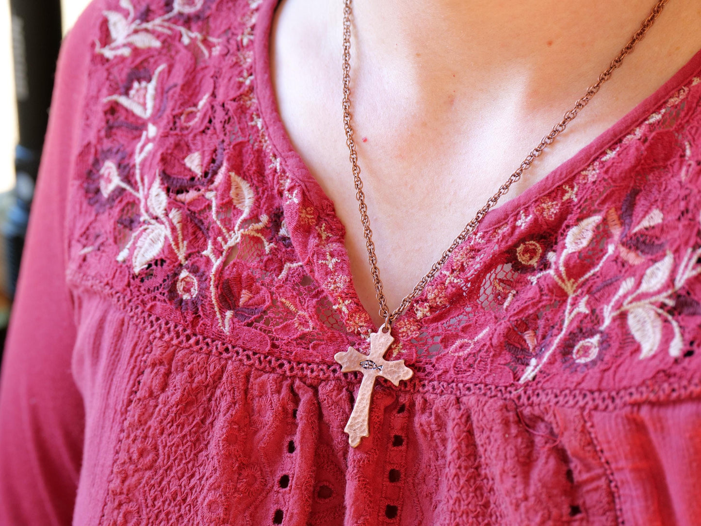 Jesus Fish Jewelry * Ichthys Pendant * Jesus Fish Necklace * Ichthys Necklace * Fancy Cross Christian Jewelry for Men for Women