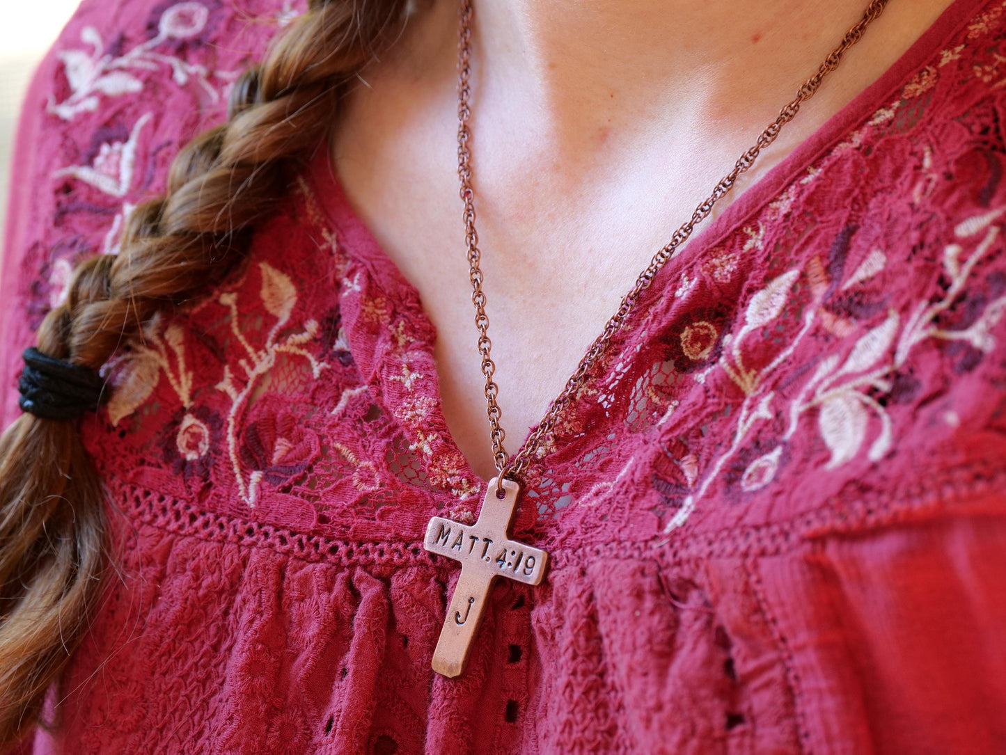 Fishers of Men Jewelry * Matthew 4:19 Necklace * Fishers of Men Necklace * Bible Verse Gifts * Christian Basic Cross Jewelry for Men Women