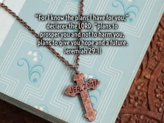 Jeremiah 29:11 Necklace * God's Plan Necklace * Bible Verse Gifts * Christian Cross Jewelry for Men for Women * Jeremiah 29 11 Pendant