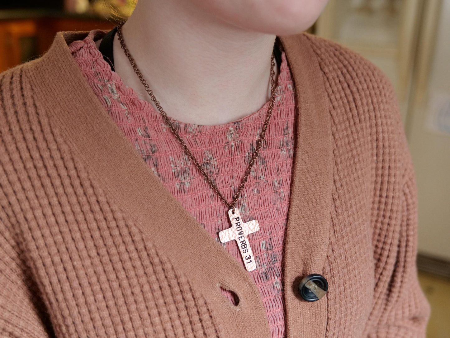 Proverbs 31 Woman Necklace * Jesus Necklace * Bible Verse Gifts * Basic Christian Cross Jewelry for Women * Biblical Womanhood