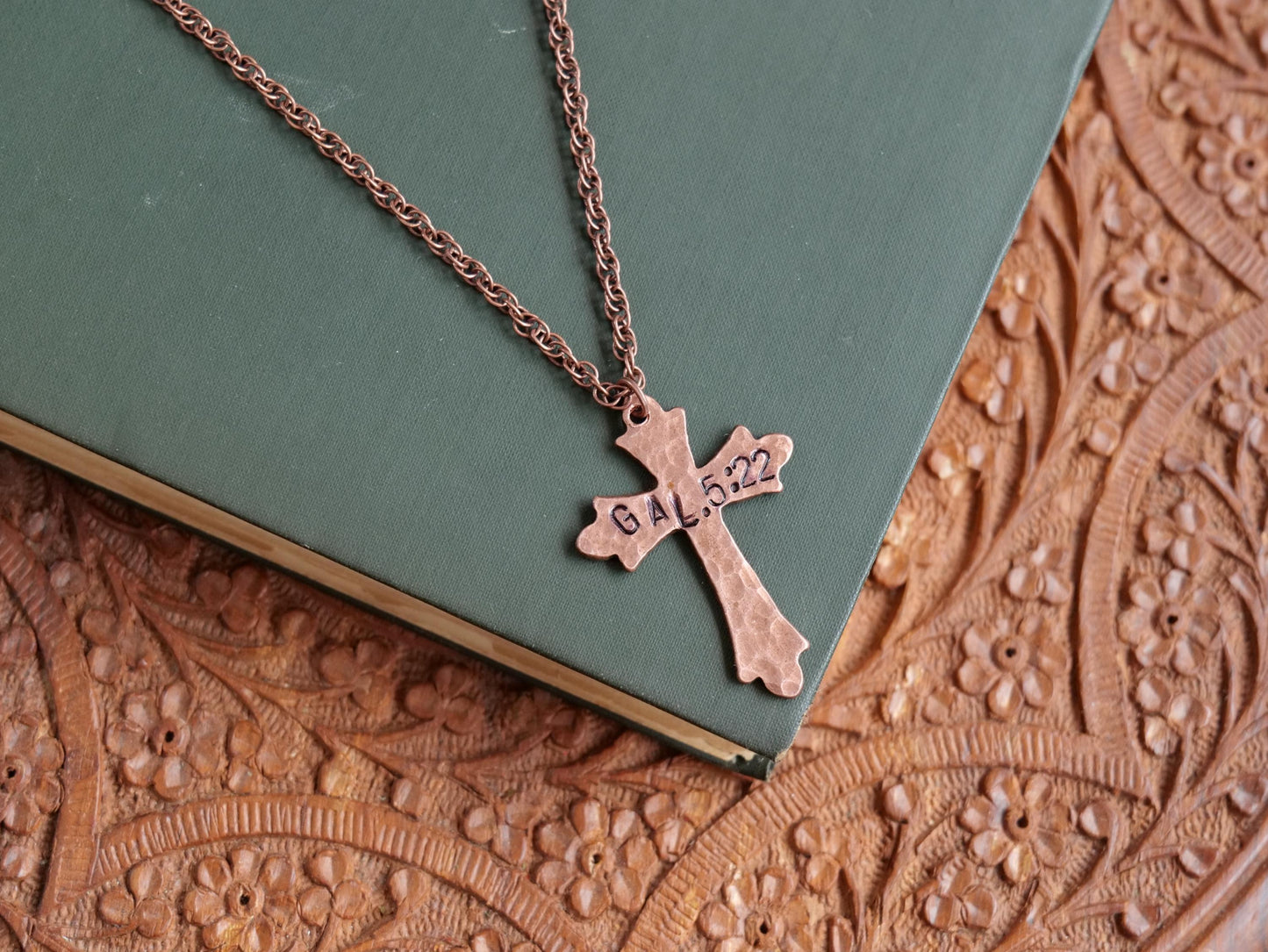 Galatians 5:22 Necklace * Jesus Necklace * Bible Verse Gifts * Fancy Christian Cross Jewelry for Men for Women * Fruit of the Spirit