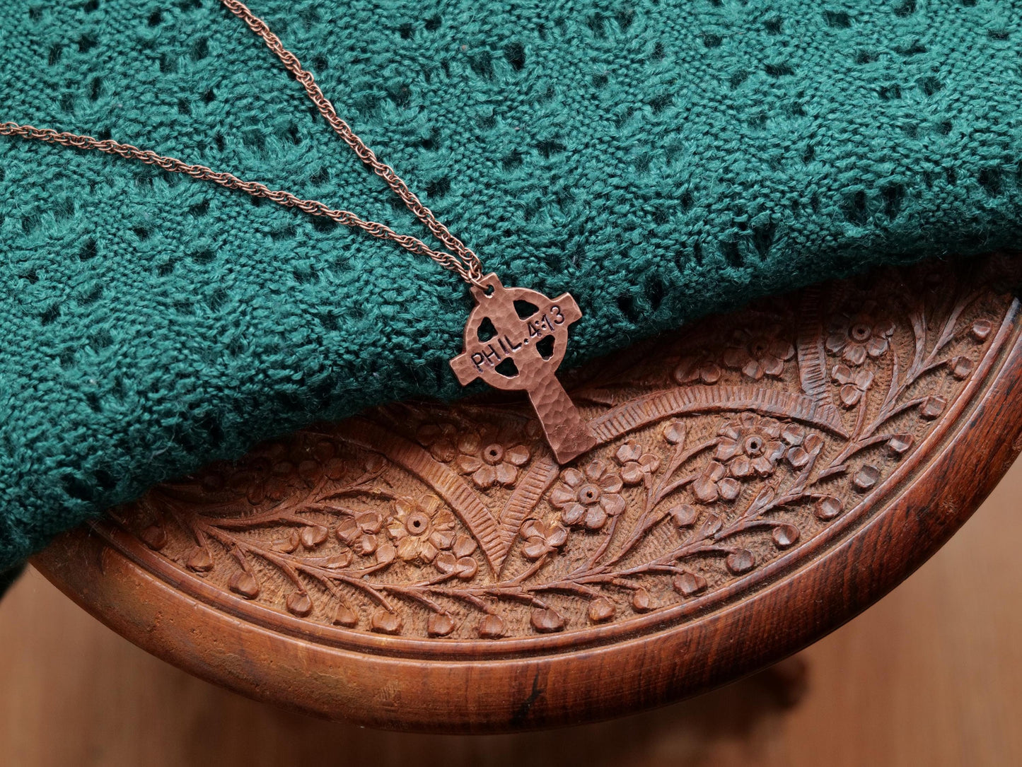 Philippians 4:13 Necklace * Bible Verse Gifts * Celtic Christian Cross Jewelry for Men for Women * I can do all things through Christ