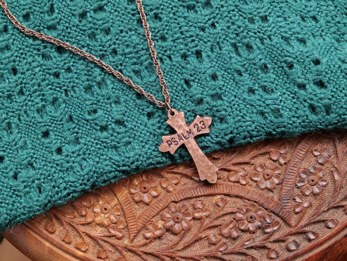 Psalm 23 Necklace * Bible Verse Gifts * Fancy Christian Cross Jewelry for Men for Women * Psalm 23 Jewelry * The Lord is my Shepherd Pendant