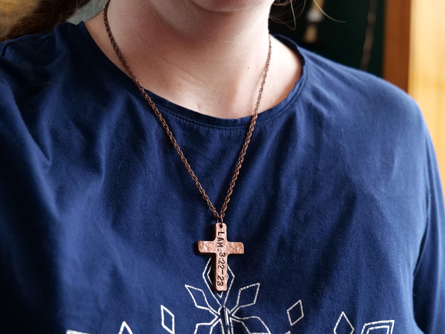 Lamentations 3:22-23 Pendant * Bible Verse Gifts * Basic Christian Cross Jewelry for Men for Women * New Mercies Every Morning Necklace