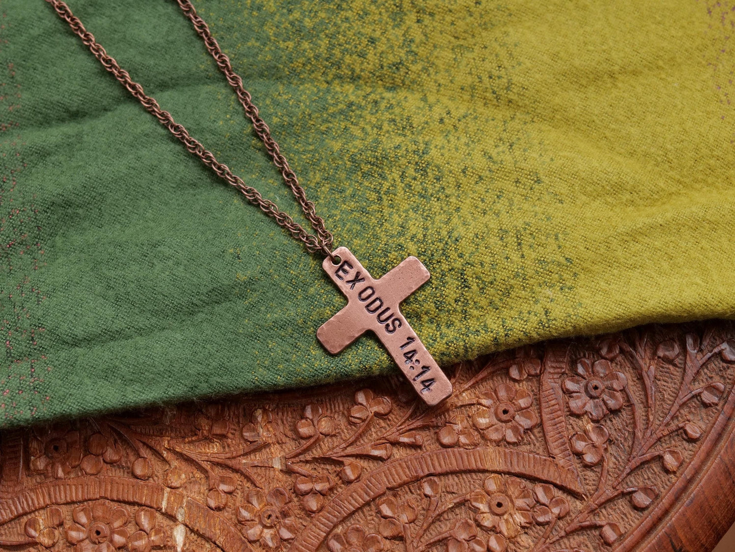 Exodus 14:14 Pendant * Bible Verse Gifts * Basic Christian Cross Jewelry for Men for Women * The Lord will Fight Necklace
