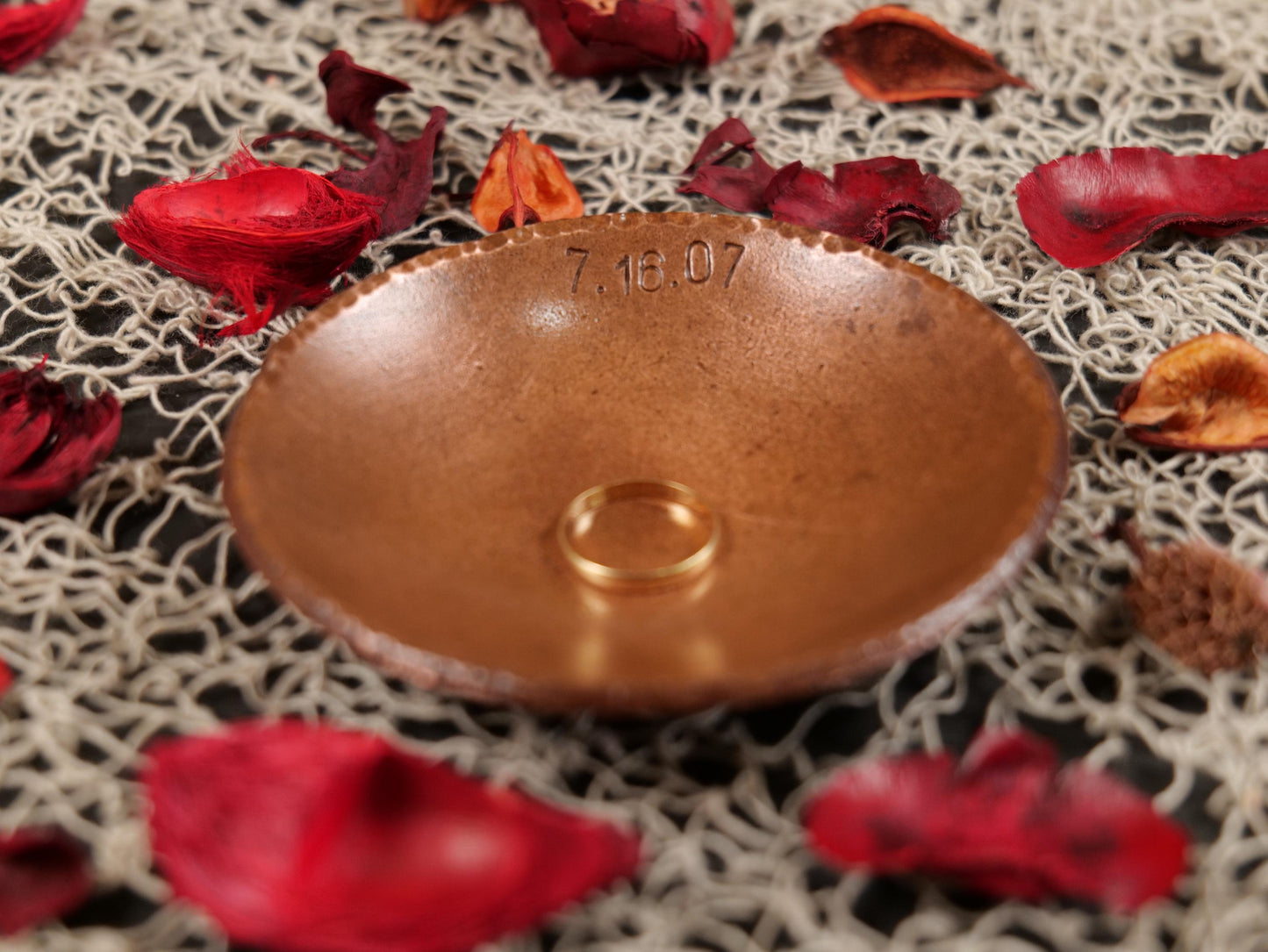 Personalized Hand Forged 4" Copper Bowl Trinket Dish * 7 Year Anniversary Gift * Copper Anniversary Gifts for Her for Him * 7th Anniversary