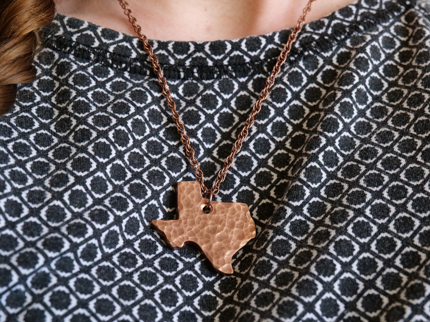 Hand Forged Texas Necklace Copper * Texas Jewelry * Texas Gifts * Texas Necklace * Lone Star State Gifts * TX Gift