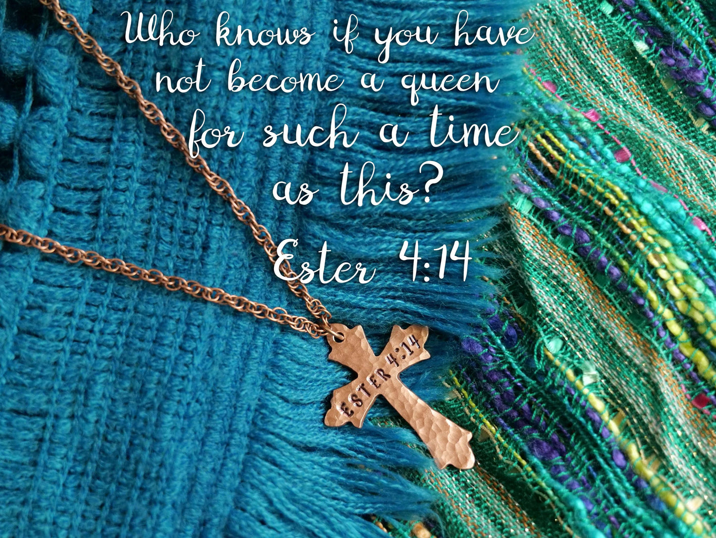 Ester 4:14 Necklace * For Such a Time as This Necklace * Bible Verse Gifts * Christian Cross Jewelry for Men for Women * Woman of Faith