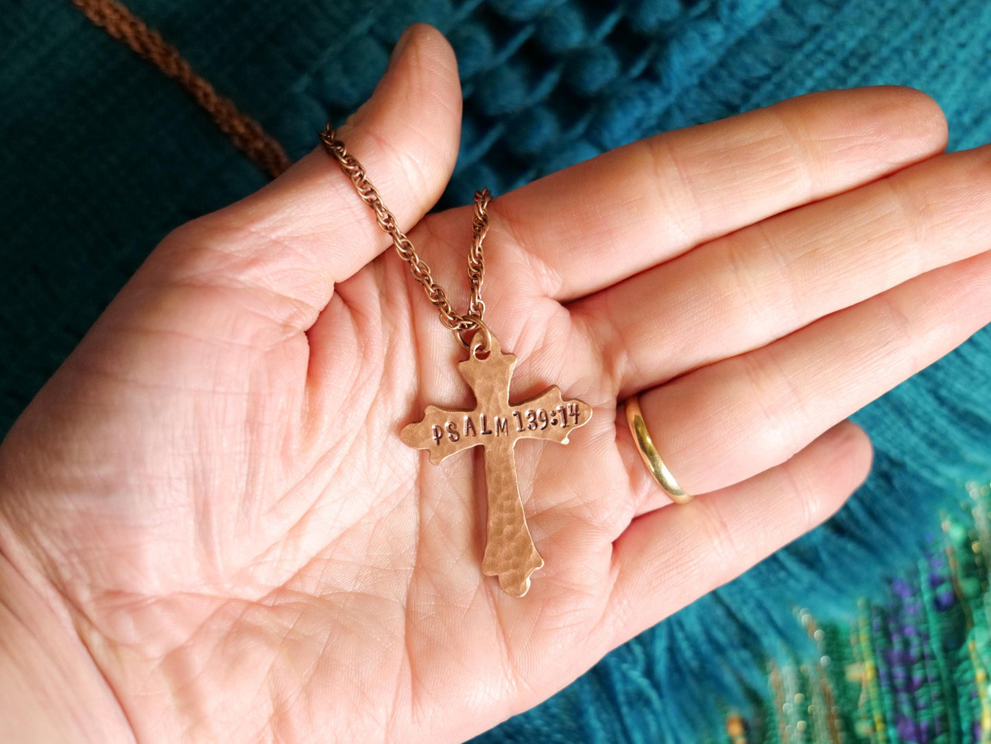 Psalm 139:14 Necklace * Fearfully and Wonderfully Made Necklace * Bible Verse Gifts * Fancy Christian Cross Jewelry for Men Women of Faith