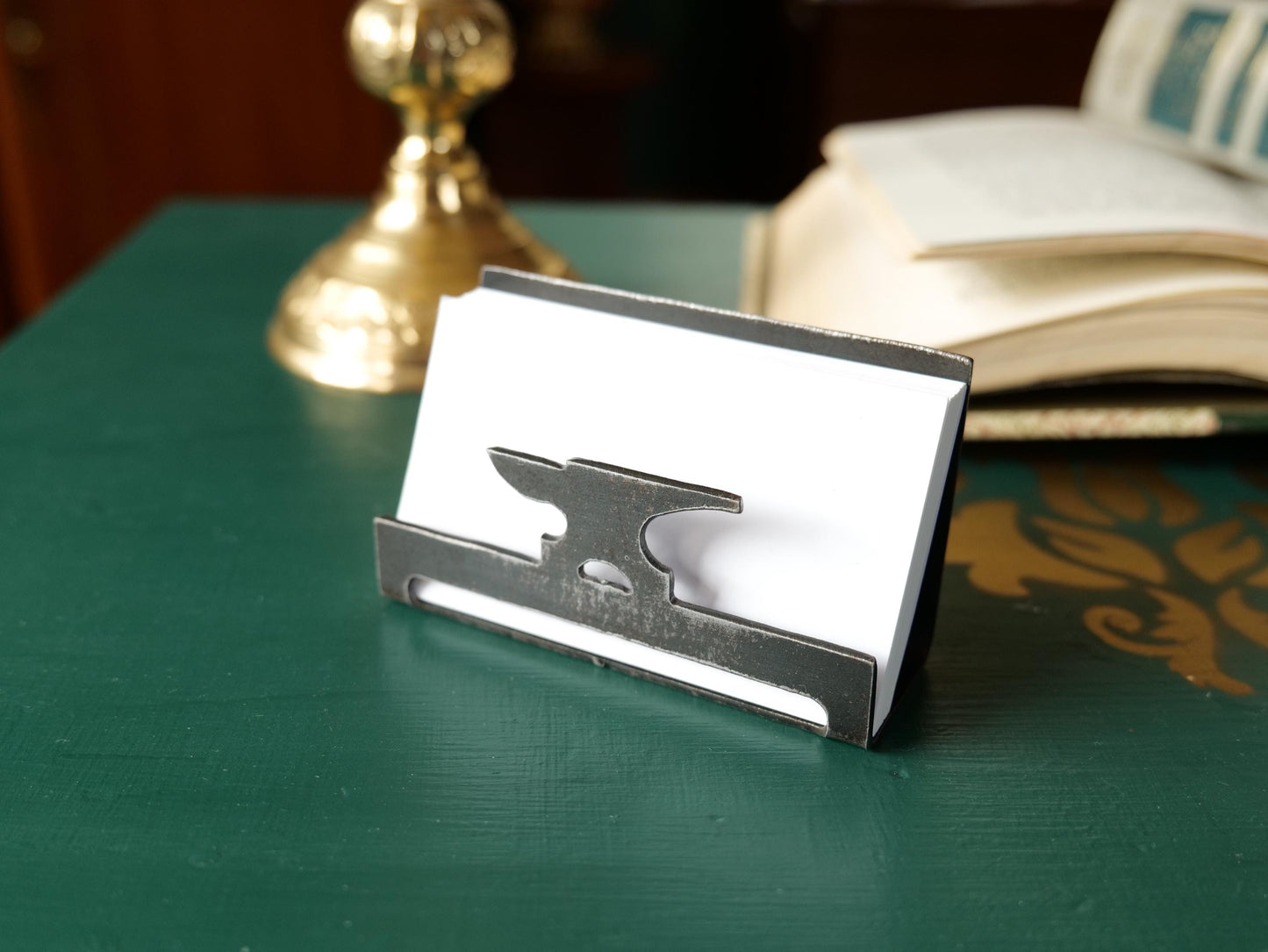 Custom Business Card Holder for Desk * Business Card Display * Handmade Metal Business Card Holder
