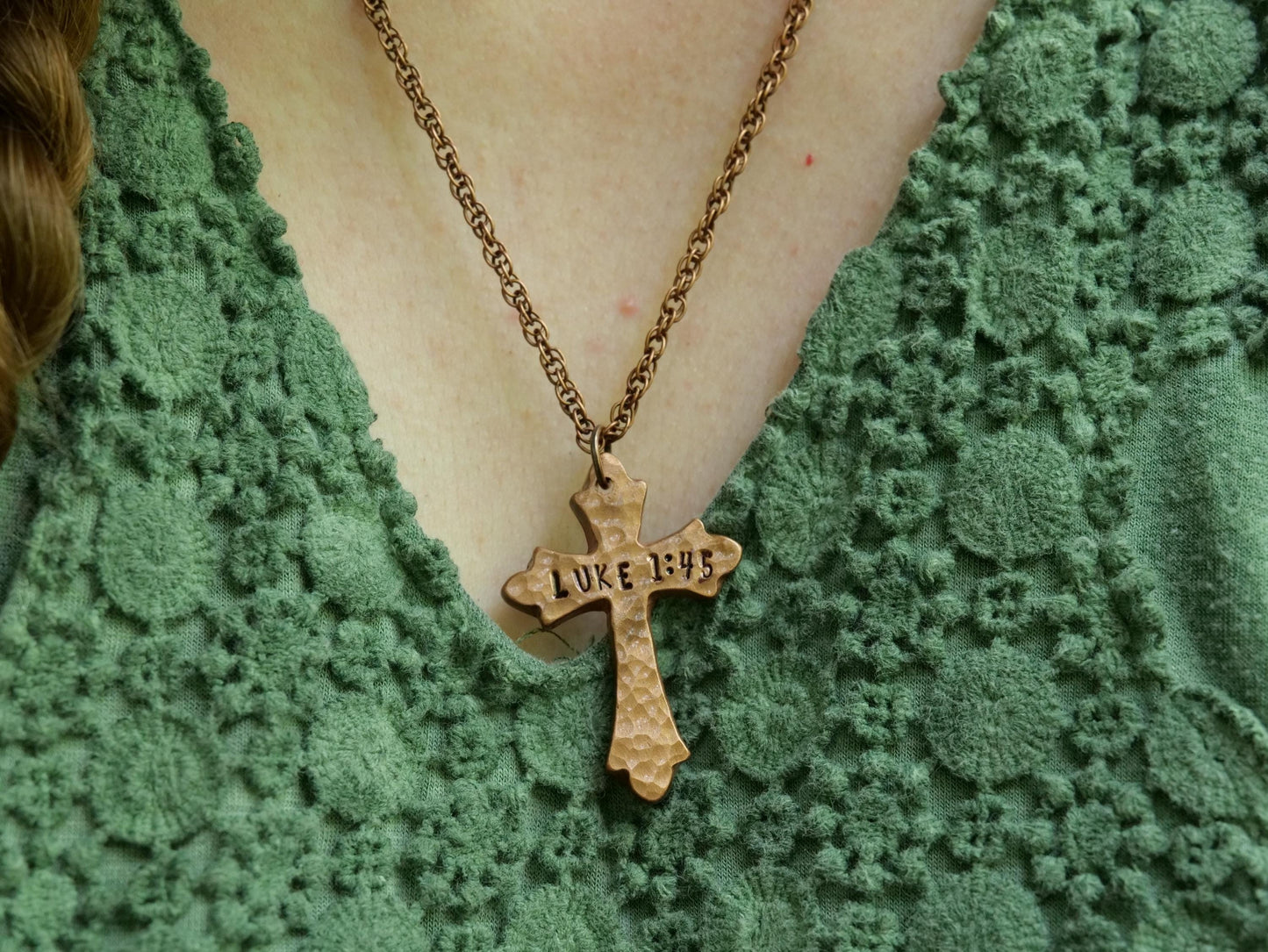 Luke 1:45 Necklace * Blessed is She Necklace * Bible Verse Gifts * Christian Cross Jewelry for Men for Women * Luke 1 45 Pendant