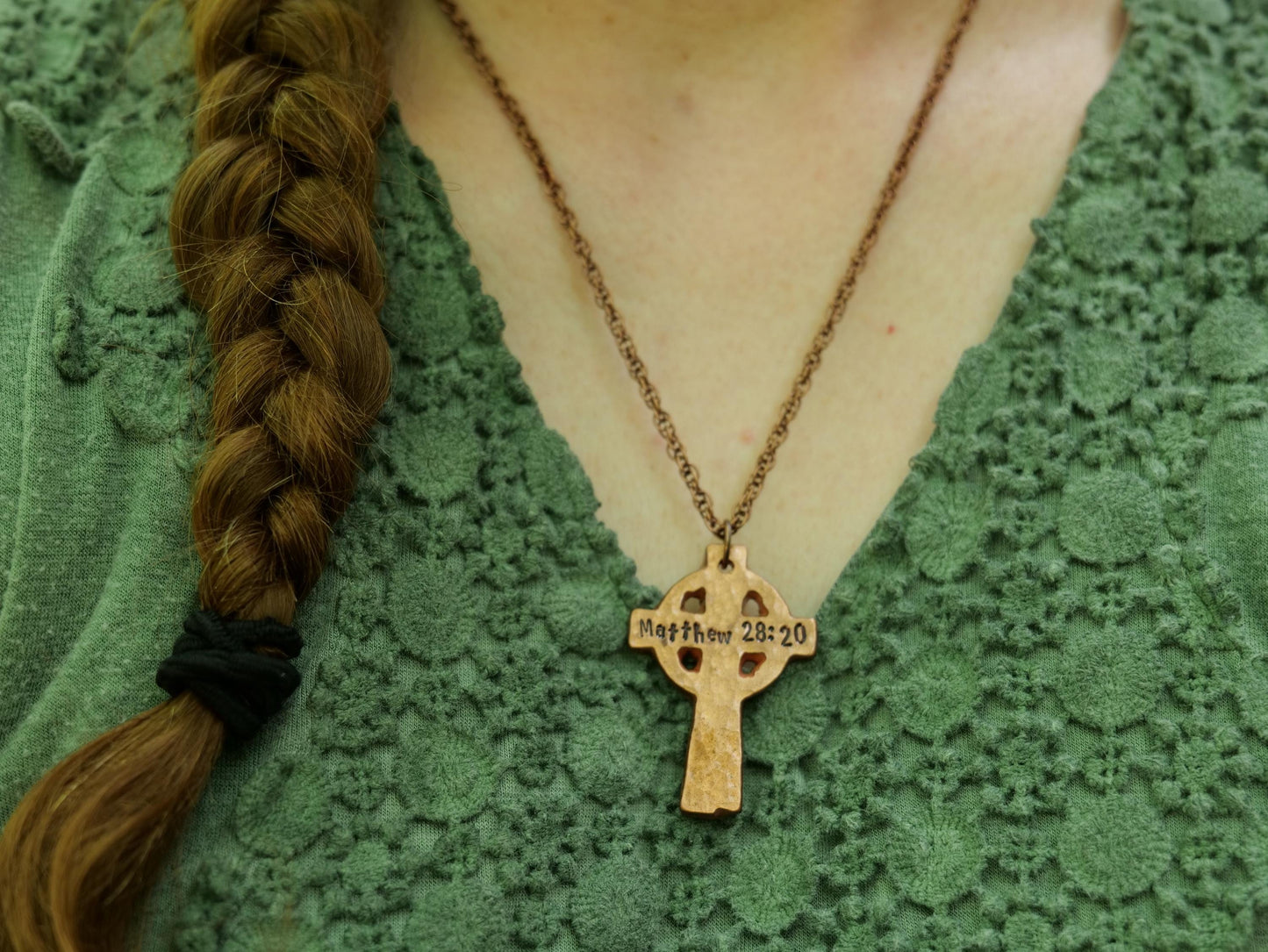 Matthew 28:20 Necklace * I am with you always Necklace * Bible Verse Gifts * Christian Cross Jewelry for Men for Women * Matthew 28 Pendant