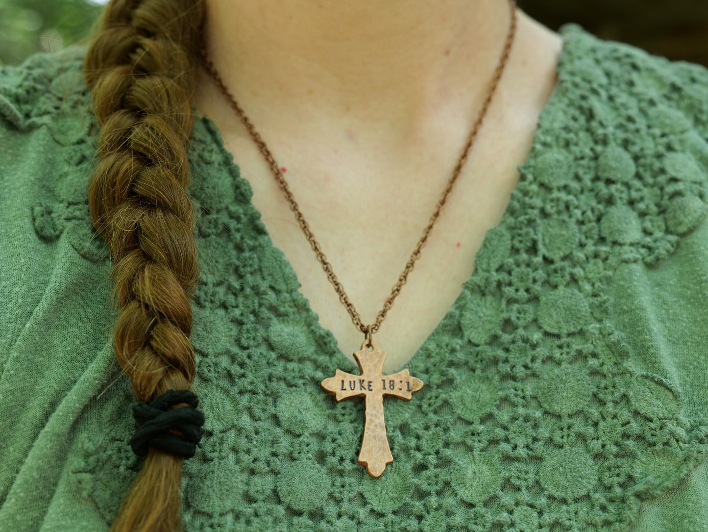 Luke 18:1 Necklace * Always Pray and Never Give Up Necklace * Bible Verse Gifts * Fancy Christian Cross Jewelry for Men for Women Luke 18 1