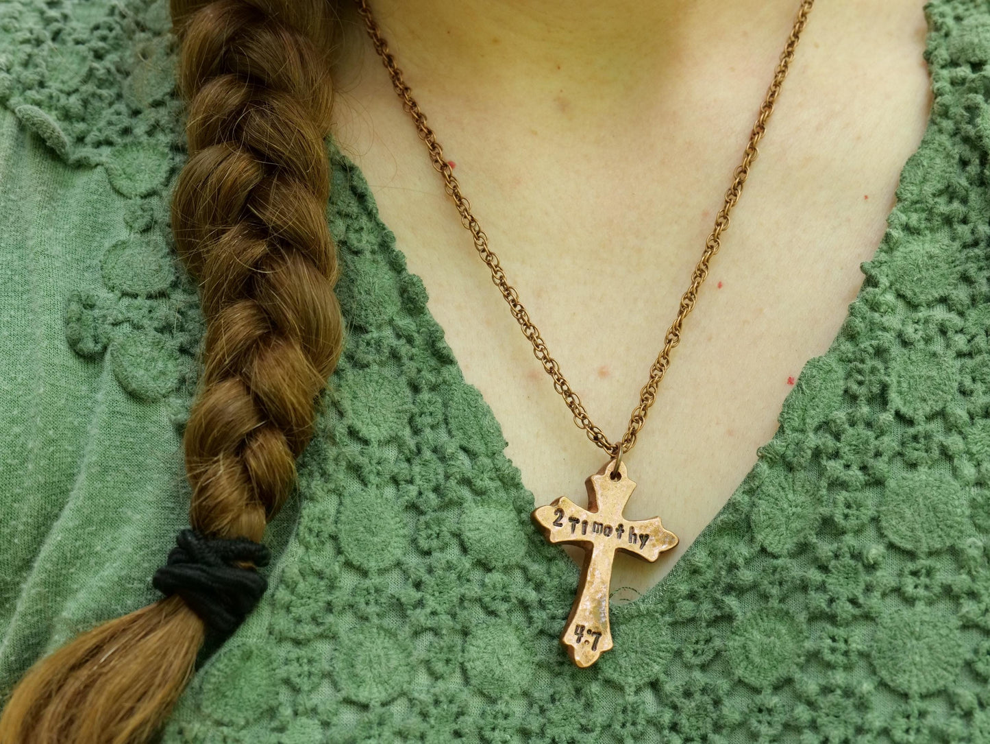 2 Timothy 4:7 Necklace * Fight the Good Fight Necklace * Bible Verse Gifts * Christian Cross Jewelry for Men for Women * 2 Timothy Pendant