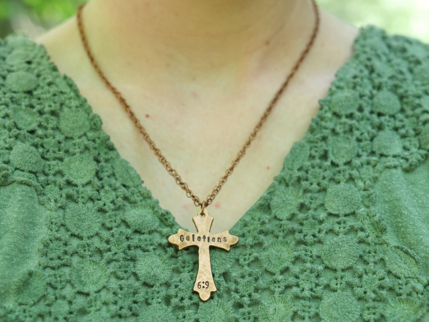 Galatians 6:9 Necklace * Don't Stop Doing Good Necklace * Bible Verse Gifts * Fancy Christian Cross Jewelry for Men Women *Galatians Pendant