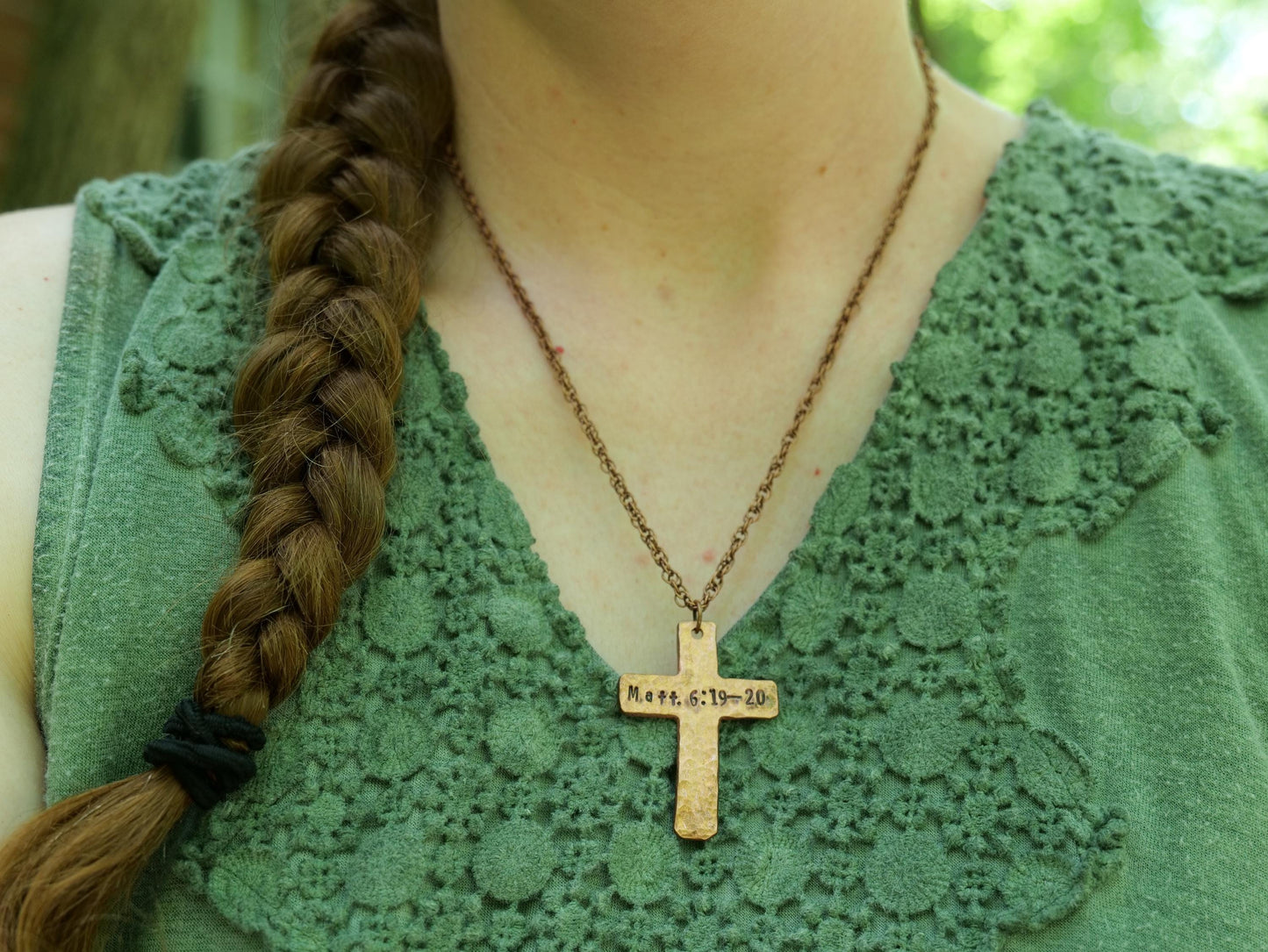 Matthew 6:19-20 Necklace * Store Up Your Treasures in Heaven Necklace * Bible Verse Gifts * Basic Christian Cross Jewelry for Men for Women