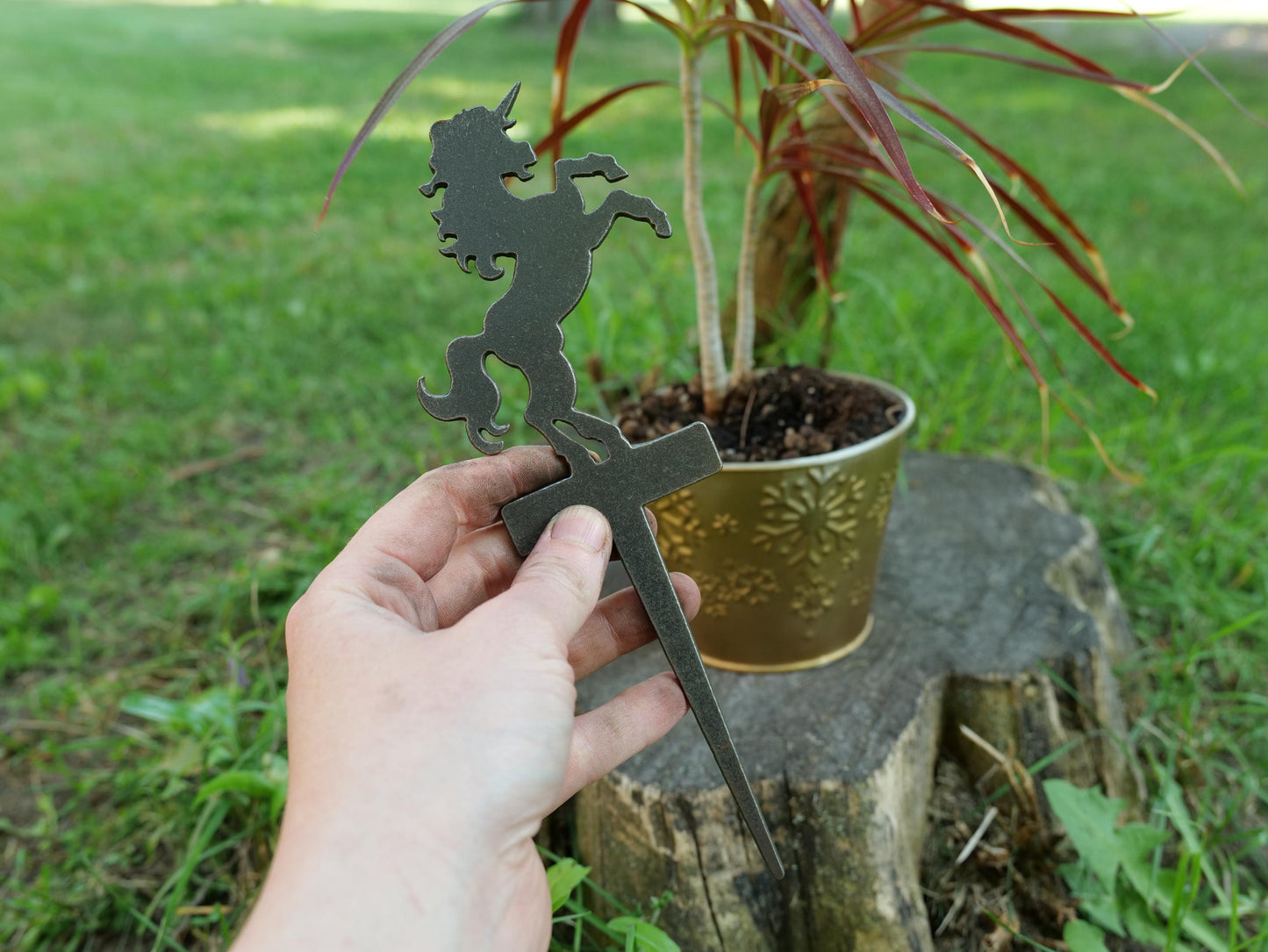 Unicorn Metal Planter Decoration * Garden Stake * House Plant Decorations* Outdoor Stake Decorations * Fairy Garden Accessories * Plant