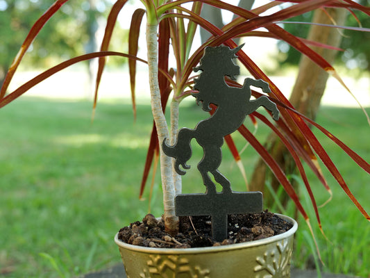 Unicorn Metal Planter Decoration * Garden Stake * House Plant Decorations* Outdoor Stake Decorations * Fairy Garden Accessories * Plant