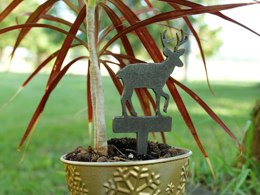 Moose Metal Planter Decoration * Garden Stake * House Plant Decorations* Outdoor Stake Decorations * Fairy Garden Accessories * Plant