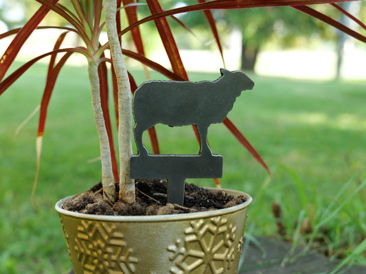 Sheep Metal Planter Decoration * Garden Stake * House Plant Decorations* Outdoor Stake Decorations * Fairy Garden Accessories * Plant