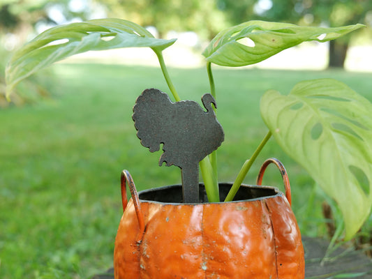 Turkey Metal Planter Decoration * Garden Stake * House Plant Decorations* Outdoor Stake Decorations * Fairy Garden Accessories * Plant