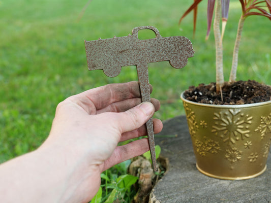 Truck Metal Planter Decoration * Garden Stake * House Plant Decorations* Outdoor Stake Decorations * Fairy Garden Accessories * Plant
