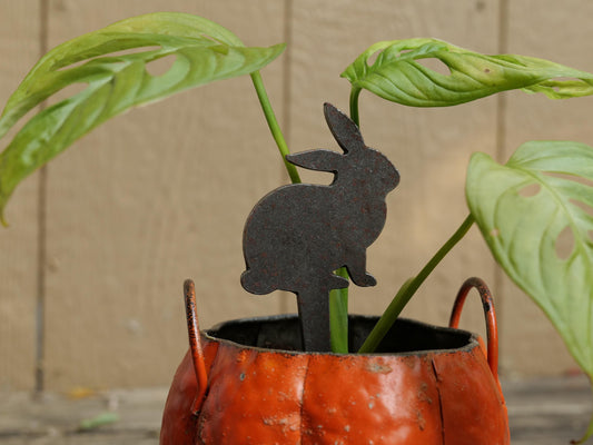 Rabbit Metal Planter Decoration * Garden Stake * House Plant Decorations* Outdoor Stake Decorations * Fairy Garden Accessories * Bunny Farm