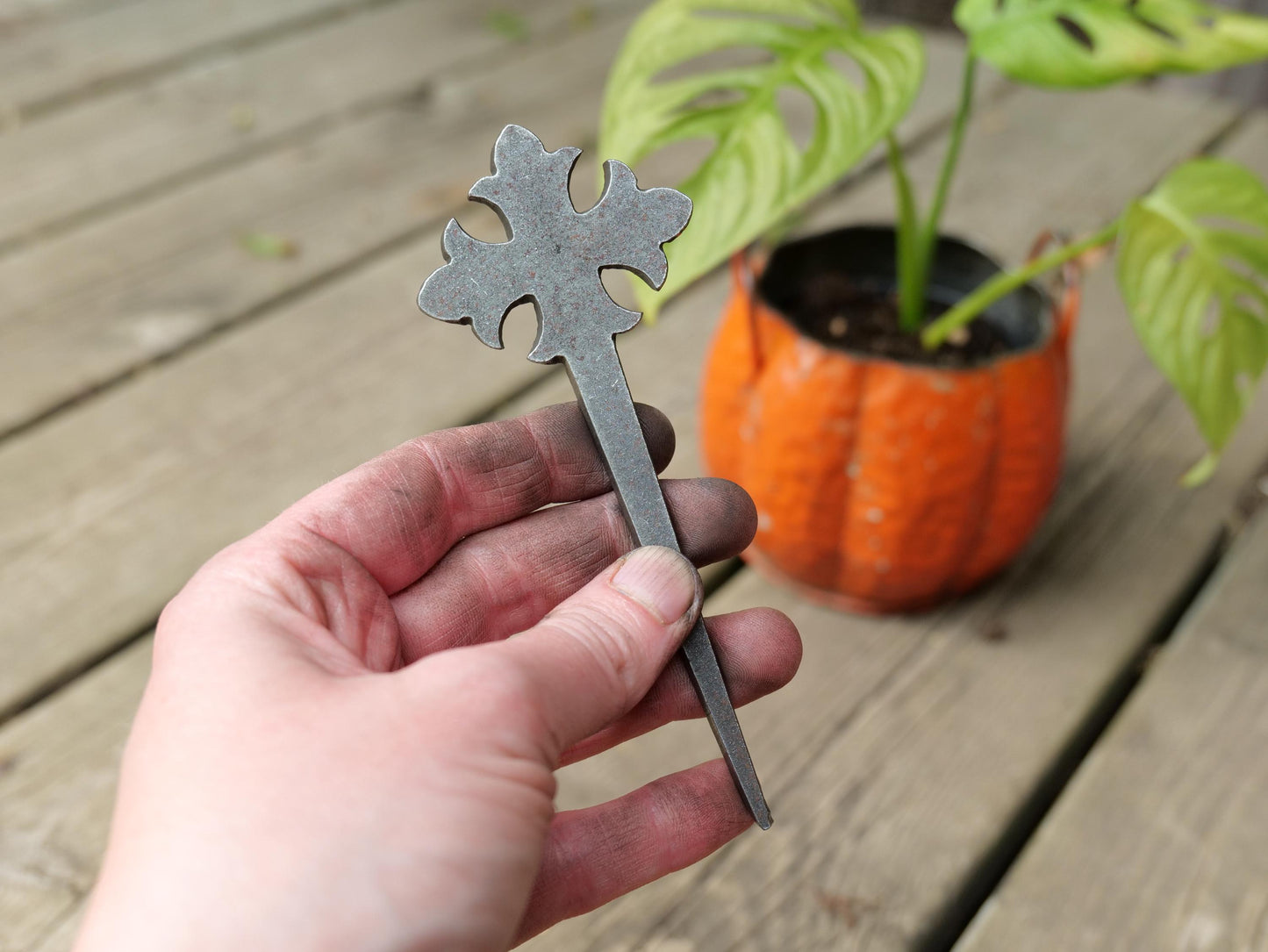 Feather Metal Planter Decoration * Garden Stake * House Plant Decorations* Outdoor Stake Decorations * Fairy Garden Accessories * Plant