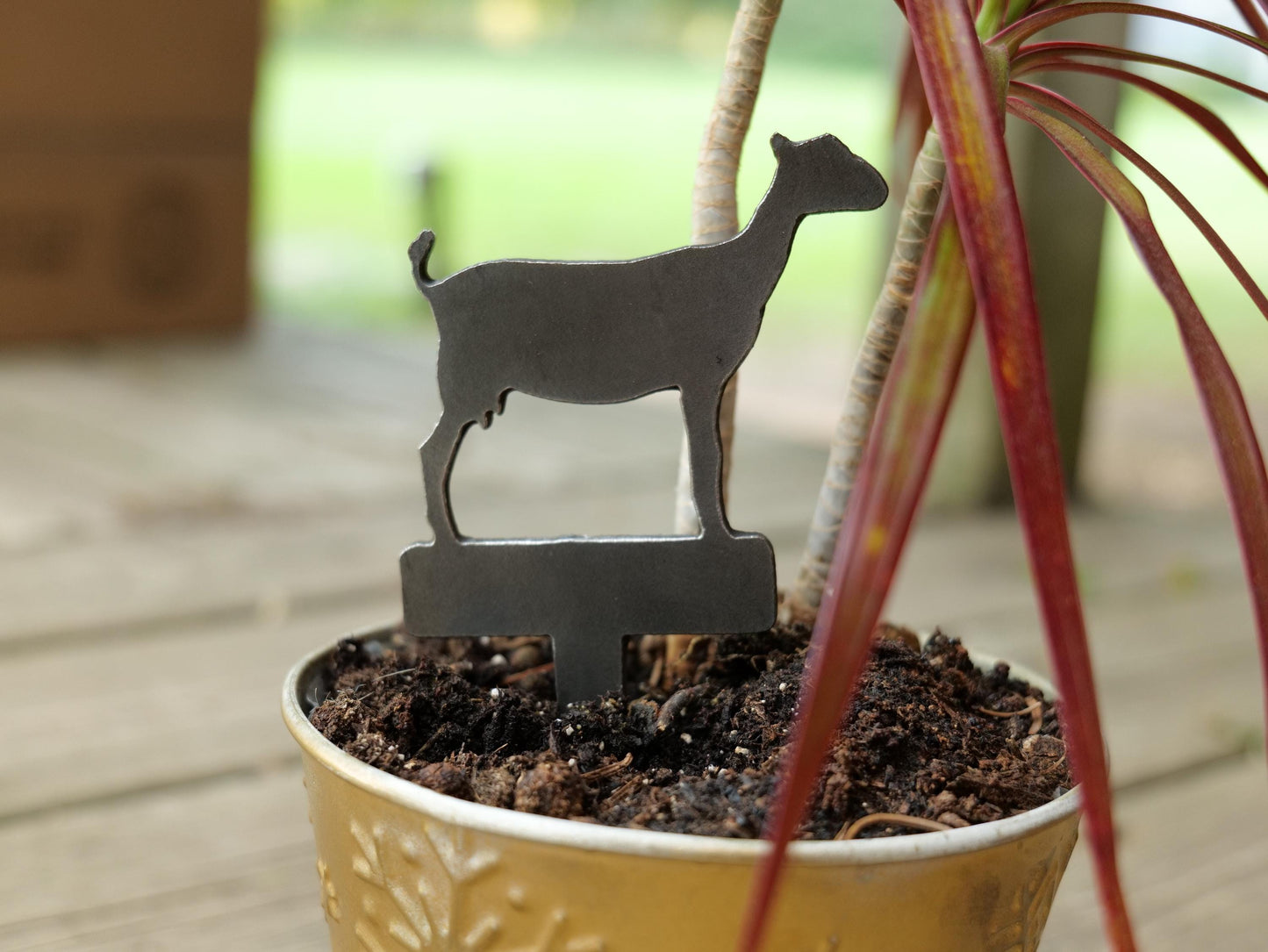 Nanny Goat Metal Planter Decoration * Garden Stake * House Plant Decorations* Outdoor Stake Decorations * Fairy Garden Accessories * Farm