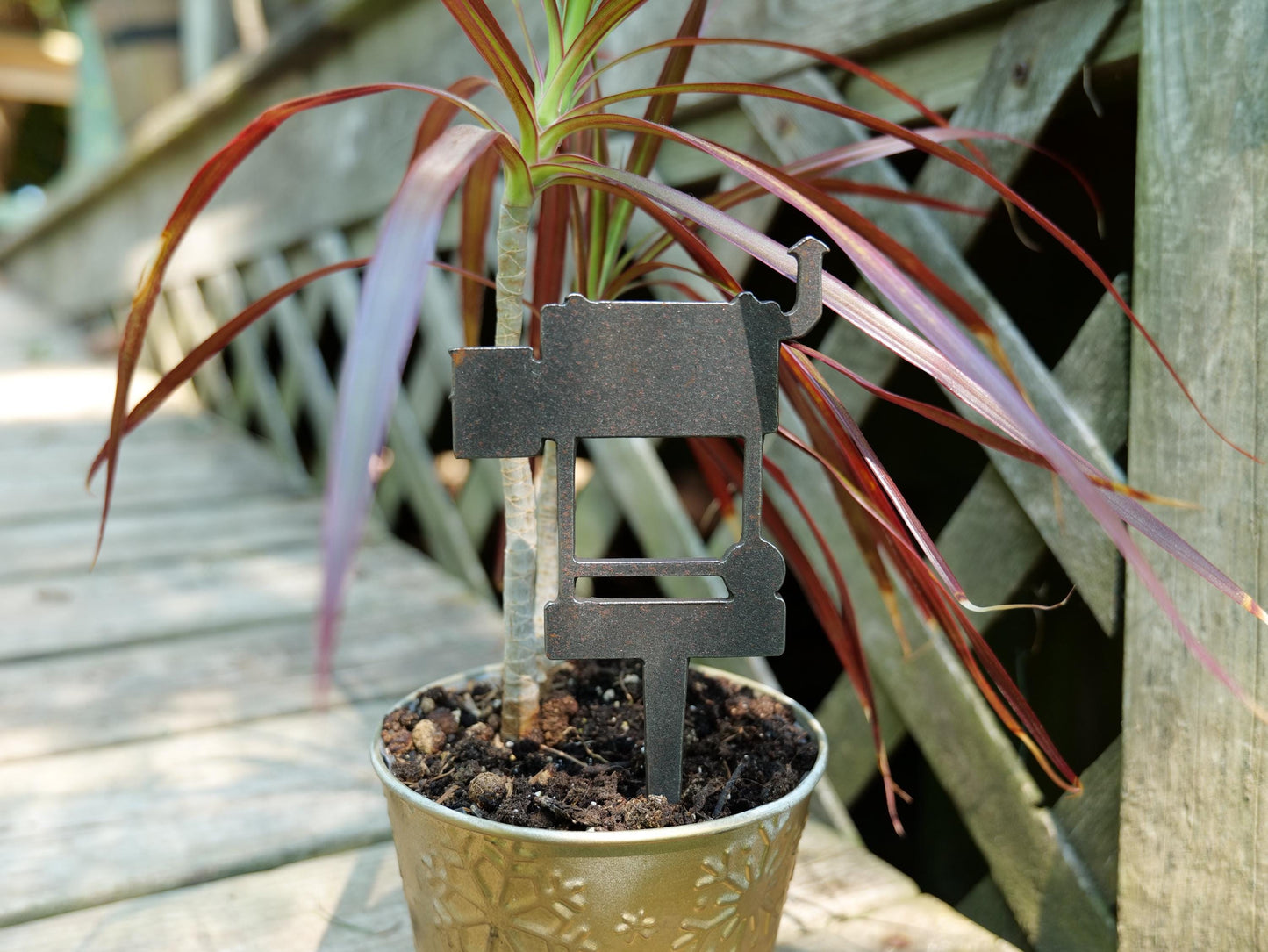 Apple Garden Stake * Metal Planter Decoration * House Plant Decorations* Outdoor Stake Decorations * Fairy Garden Accessories * Farm