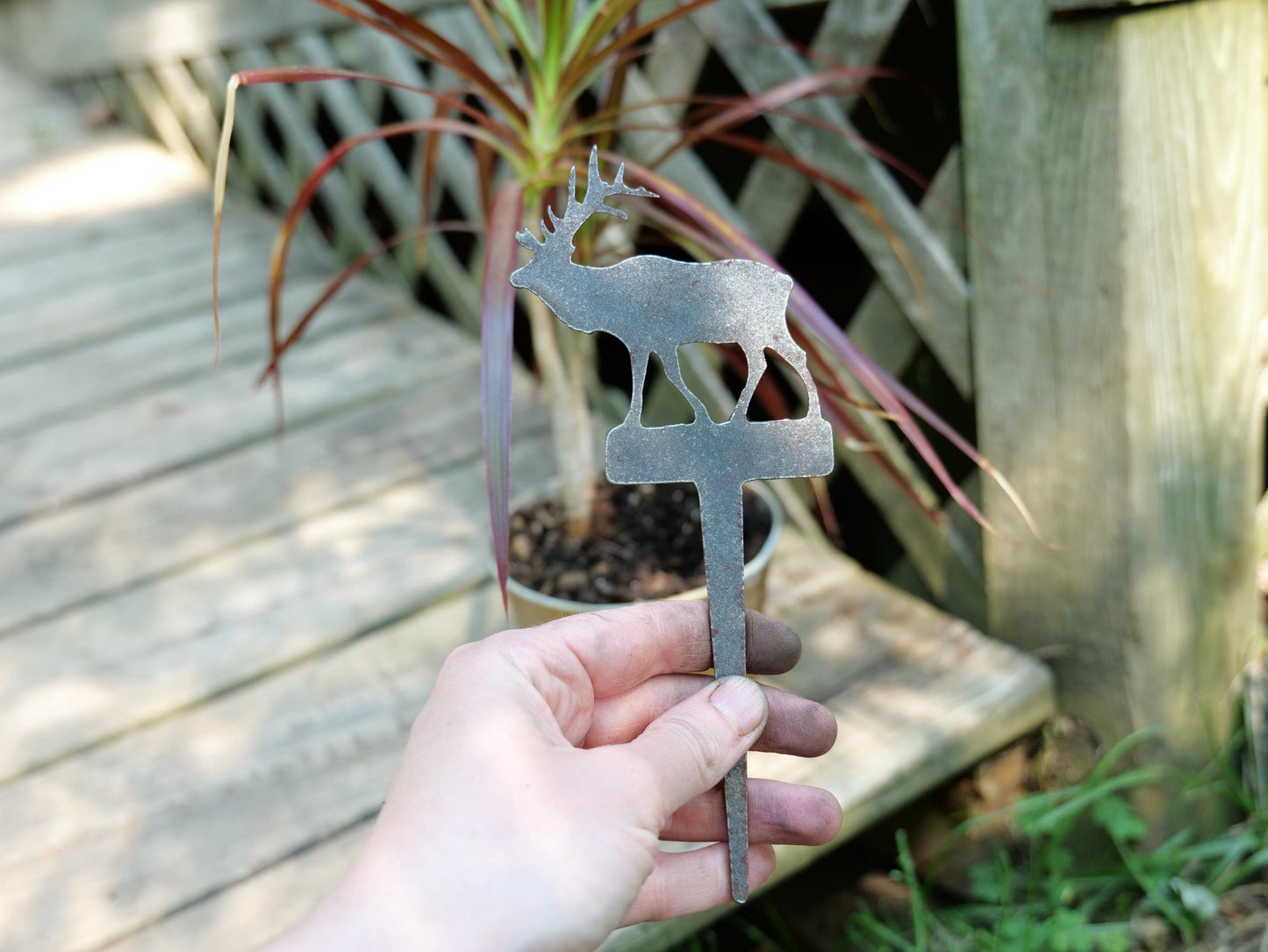 Apple Garden Stake * Metal Planter Decoration * House Plant Decorations* Outdoor Stake Decorations * Fairy Garden Accessories * Farm