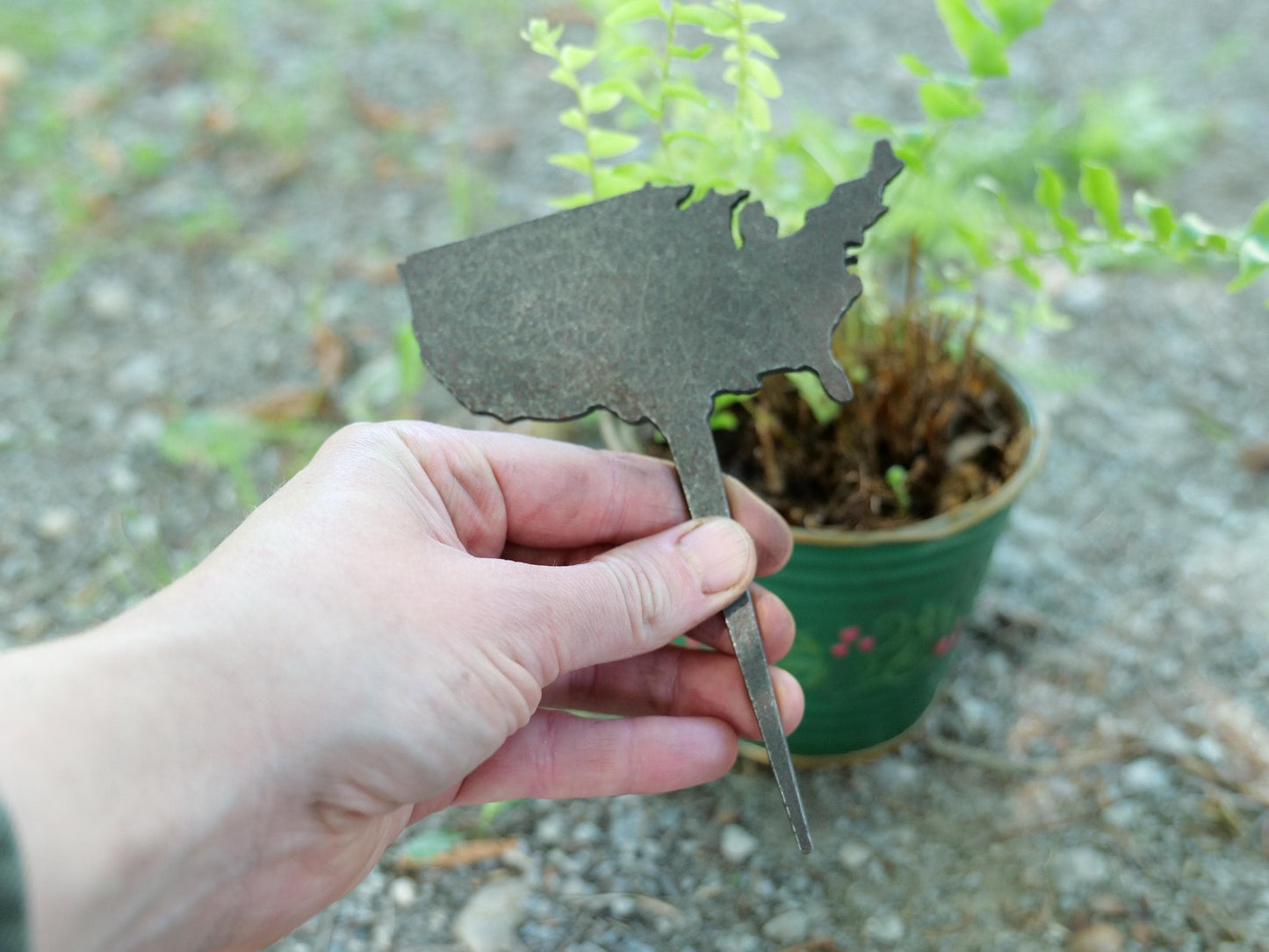 Apple Garden Stake * Metal Planter Decoration * House Plant Decorations* Outdoor Stake Decorations * Fairy Garden Accessories * Farm