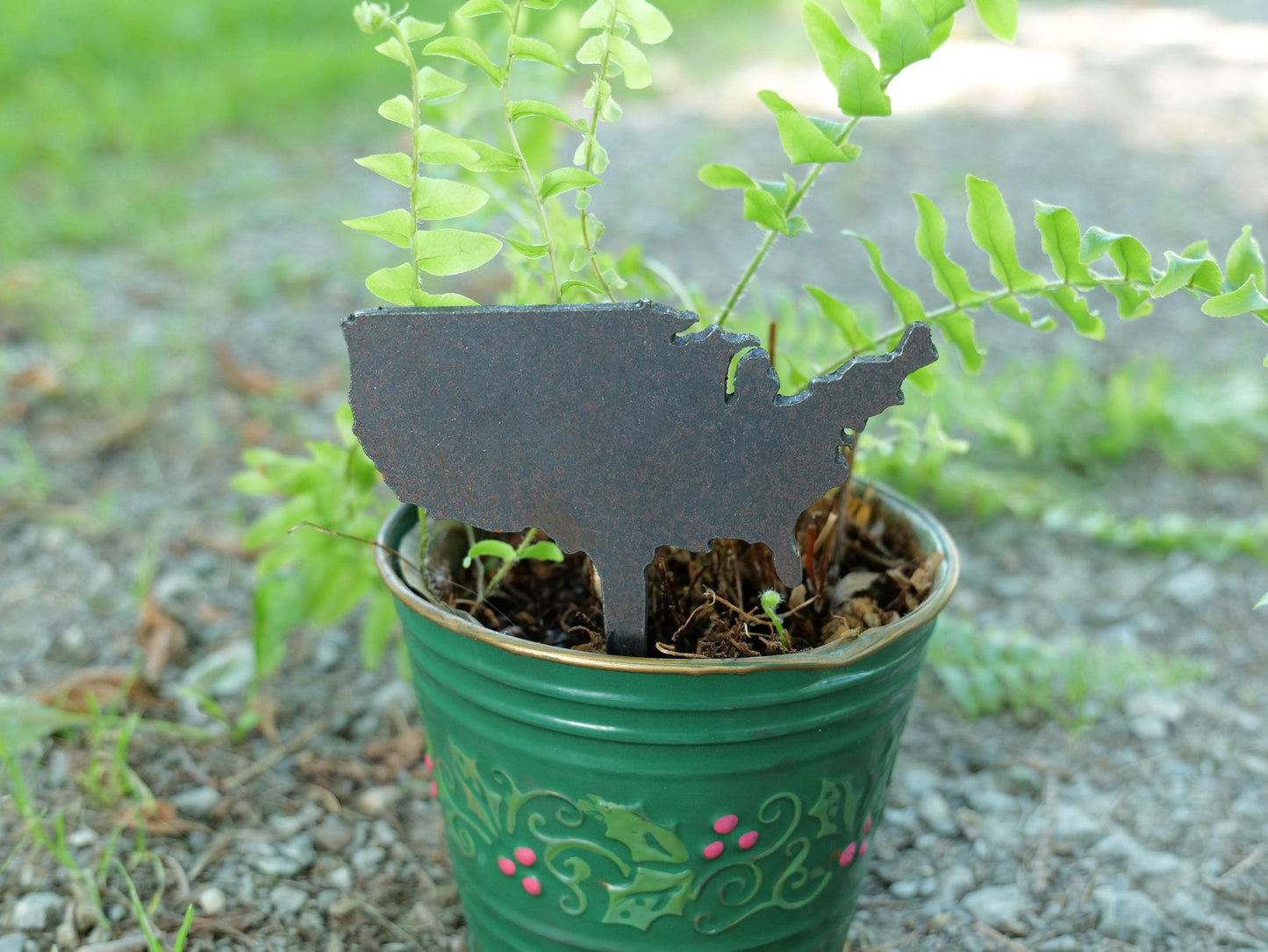 Apple Garden Stake * Metal Planter Decoration * House Plant Decorations* Outdoor Stake Decorations * Fairy Garden Accessories * Farm